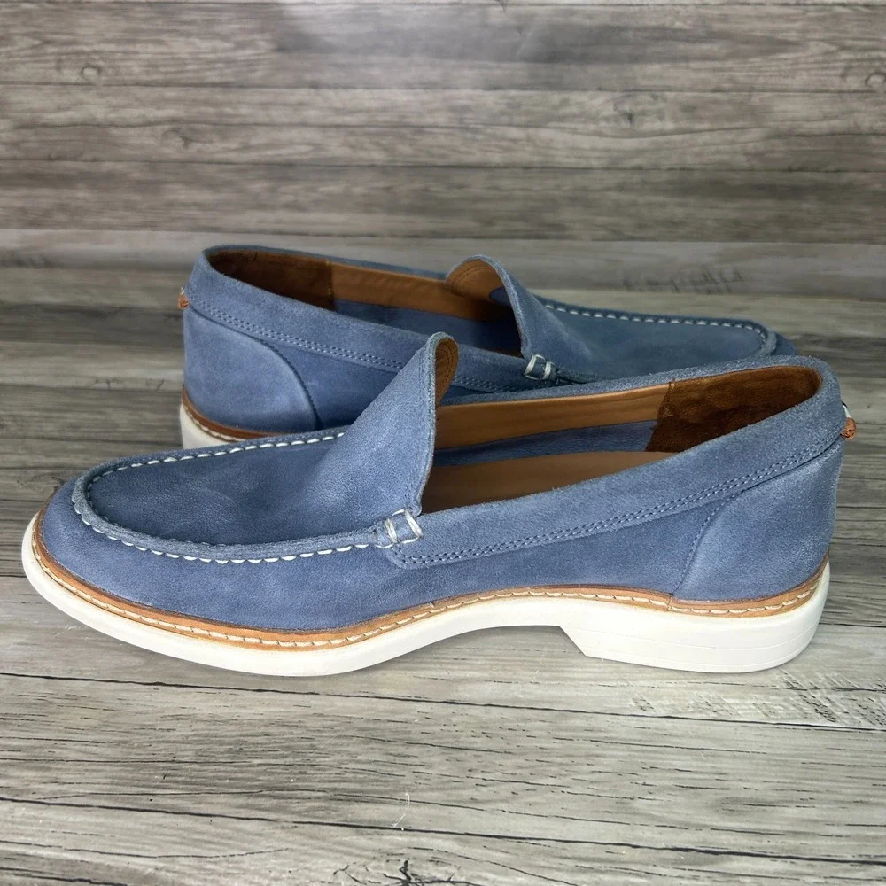 Allen Edmonds Wilder Mens 7D Blue Suede Venetian Slip-On Loafers‎